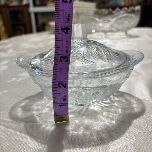 Vintage Pressed Glass Floral Candy Dish - Picture 8 of 8